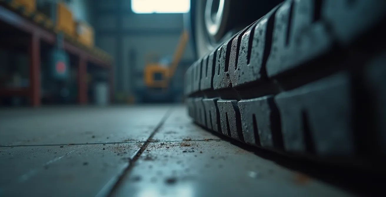 Inspection détaillée d'un pneumatique avec témoin d'usure visible